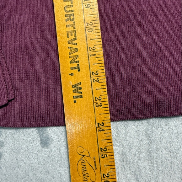 Halogen Plum Ribbed Knit Long Sleeve Sweater Top Women’s Small - Picture 2 of 7